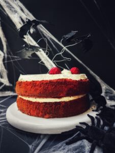 tarta decorada con murciélagos de halloween